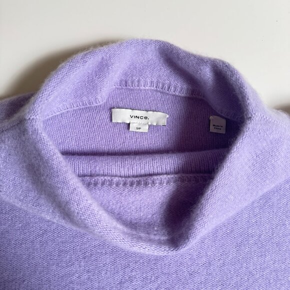 Vince Boiled Cashmere Funnel Neck Sweater – Lavender - Picture 10 of 13